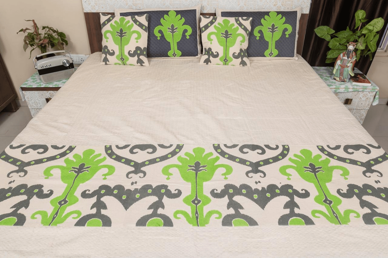 King Size Premium Cotton Bedsheet With Set Of Pillow Covers & Cushion Covers