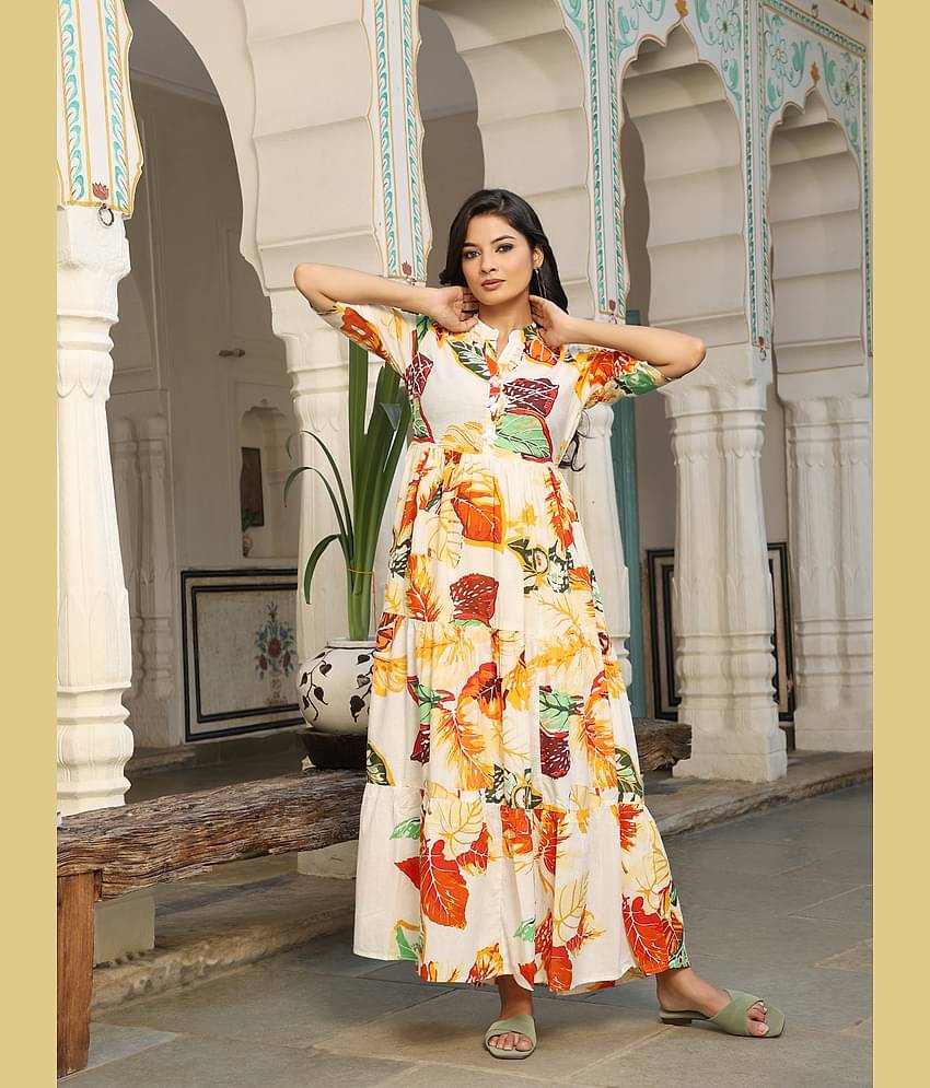 Flavia Creation Women Cotton A-line Dress ( Multi Color )