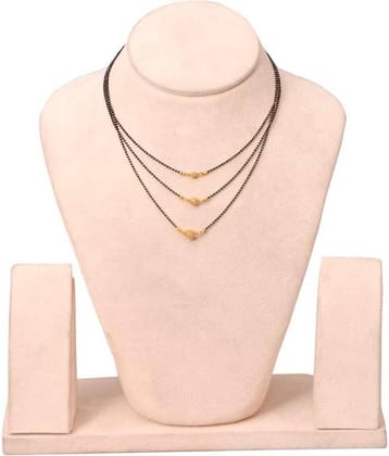 Gilher  Gold Plated  Daily Wear 3 Layer Short Size Mangalsutra For Women