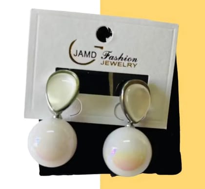 Kozykit White Pearl Stud Earrings for Women & Girls | Rose Gold Toned Western Style Earrings | Lightweight Party, Daily, Festive & Gifting Jewellery