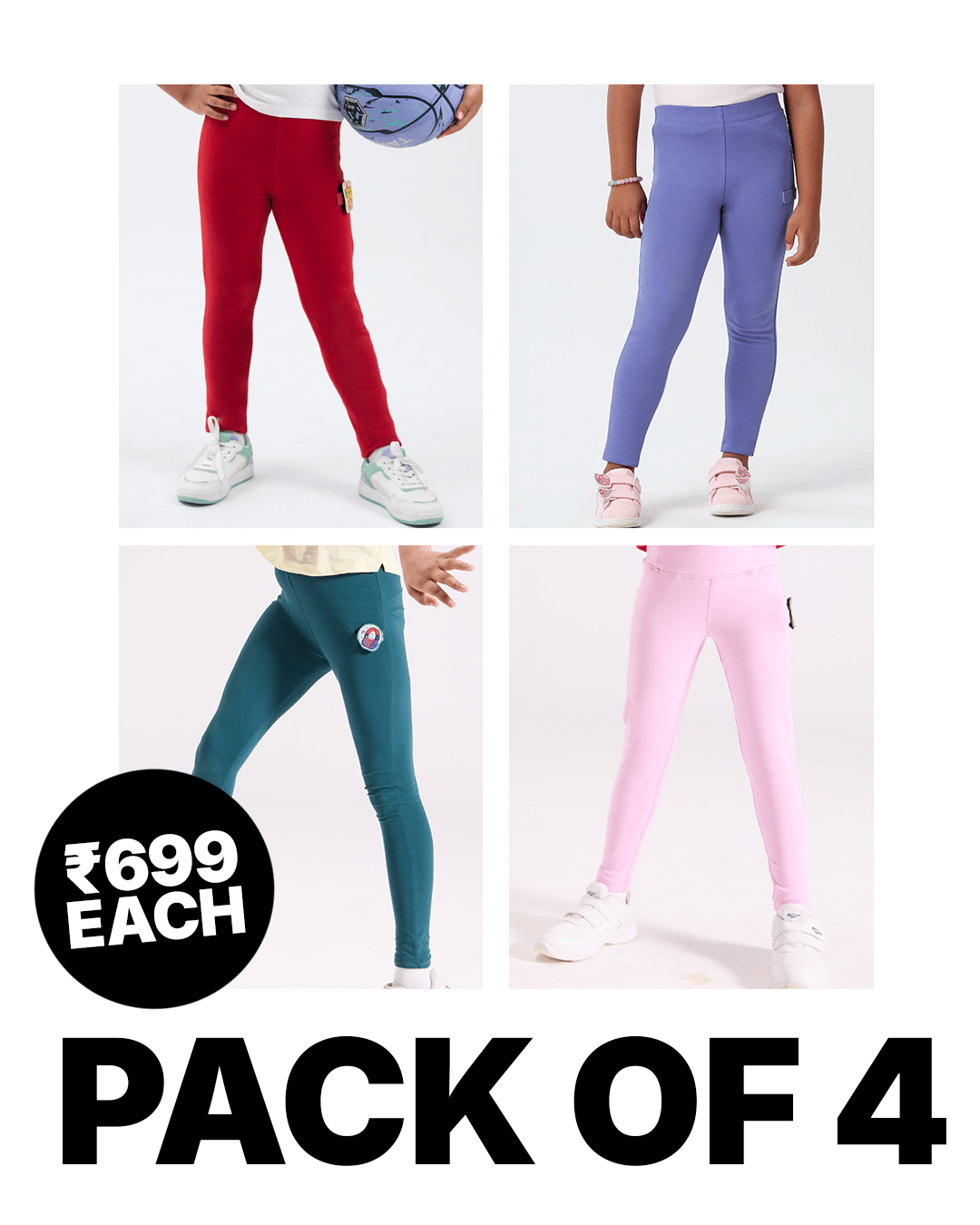 4-Pack All Day Leggings-6-7
