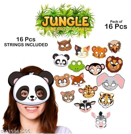 12 Animal Masks for Kids, Safari Party Supplies, Jungle Themed Birthday, Fancy Dress, Animal Masks for Children