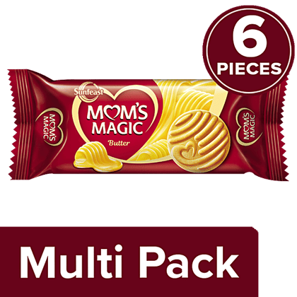 Sunfeast Moms Magic Rich Butter Biscuits, 6x75 g Multipack