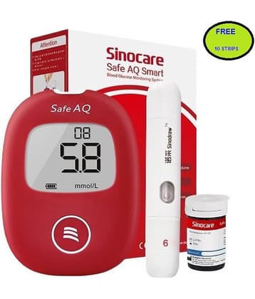 SINOCARE SAFE AQ &10 STRIPS Glucometer