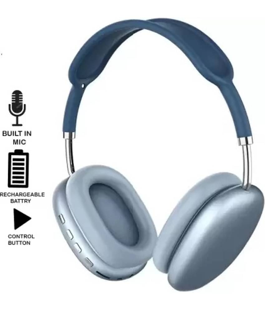 OLIVEOPS P9 Blue Headphones Bluetooth Bluetooth Headphone On Ear 4 Hours Playback Active Noise cancellation IPX4(Splash & Sweat Proof) Blue
