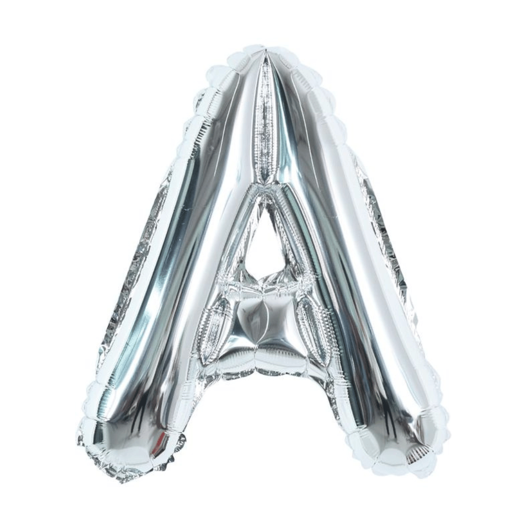 16 Letter A Silver Balloons