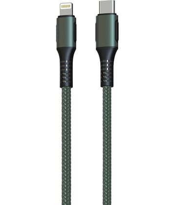 Portronics Konnect CL to 8 Pin Type C:3A Type-C to 8 Pin USB Cable 1.2 Mtr. ,Green (POR 1067)