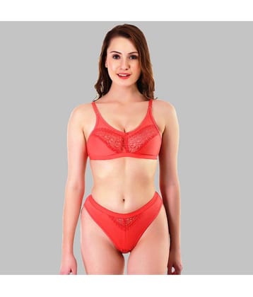 TCG Cotton Lycra Women's Bra & Panty Set ( Fluorescent Orange ) WL103
