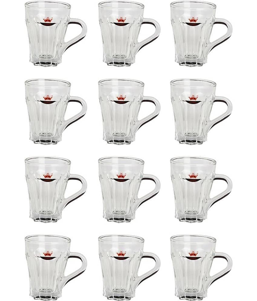 Somil Glass Tea Cup, Transparent, Pack Of 12, 100 ml