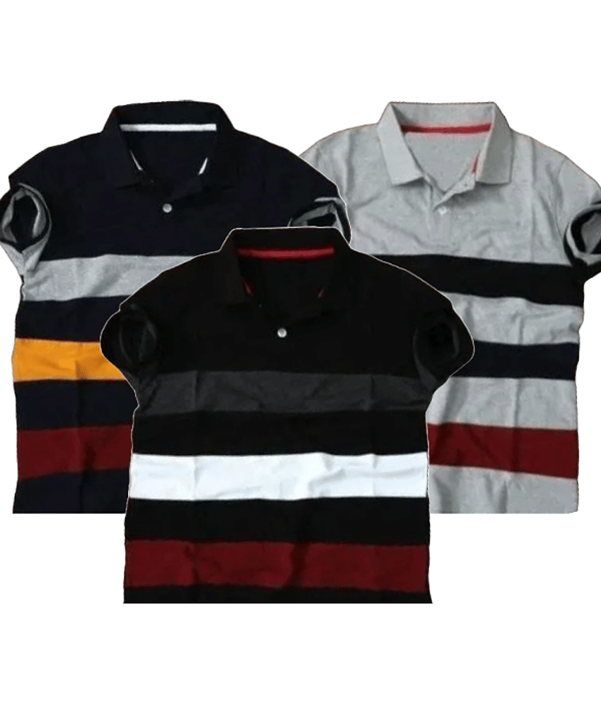 Diaz Pack of 3 Boys & Girls Cotton Polo T-Shirt ( Multicolor )
