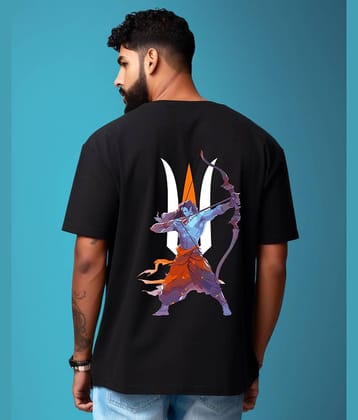 Prabhu Bhakti Pack of 1 100% Cotton Oversized Fit Men's T-Shirt ( Black )