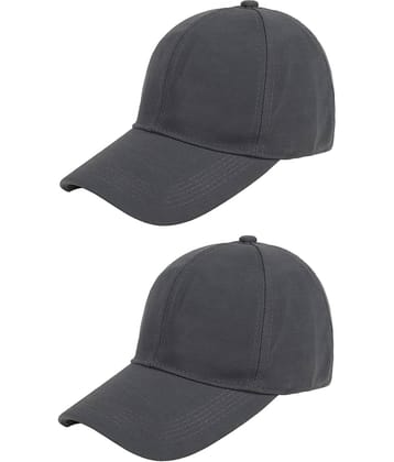 Zacharias - Gray Cotton Blend Men's Cap ( Pack of 2 )