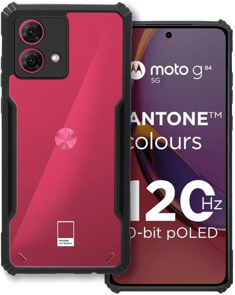 PLUGTECH Slim Shockproof Case | Matte Black Soft | Drop Protection | Precise Cutouts | Premium Mobile Cover for Moto G84