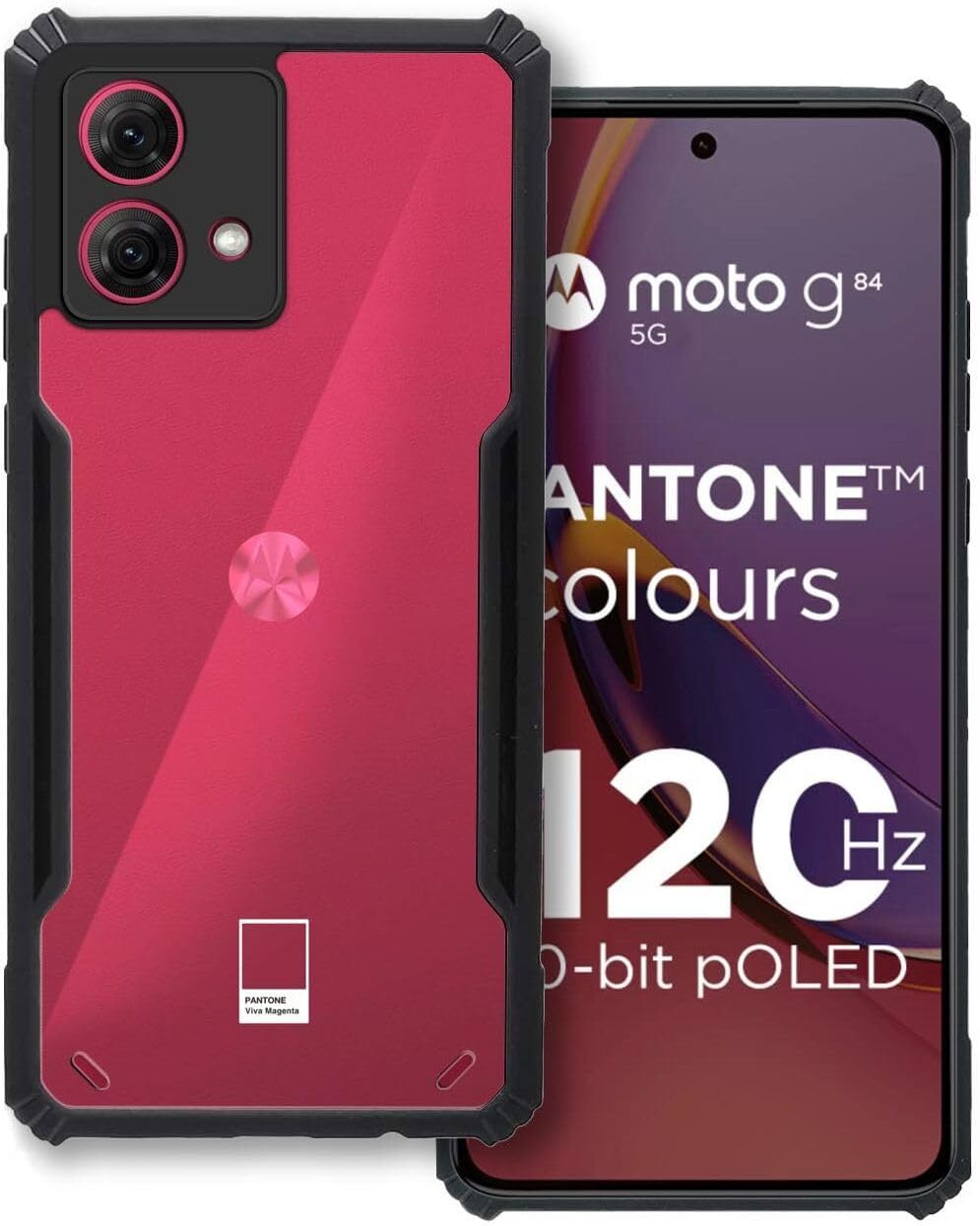 PLUGTECH Slim Shockproof Case | Matte Black Soft | Drop Protection | Precise Cutouts | Premium Mobile Cover for Moto G84