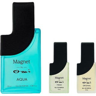 Ossa Magnet Aqua 100ml, Fresh 15ml And Original 15ml Unisex EDP Long Lasting Perfume Combo For Men And Women (Pack Of 3)