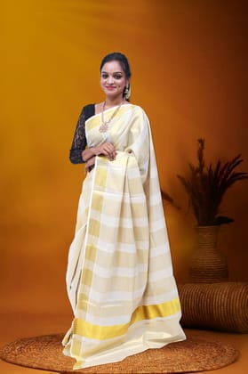 MK-2800 GOLD TISSUE SAREE 6.25 MTR