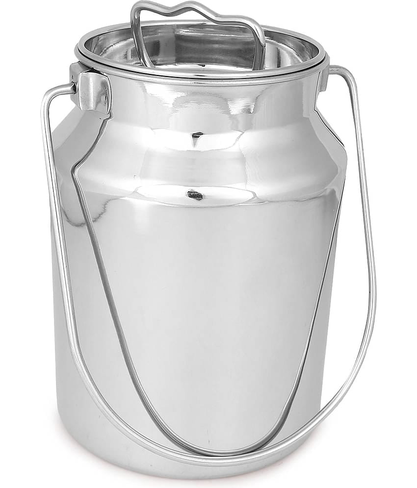 Dynore Oil Barni 2000 ml Steel Silver Oil Container ( Set of 1 )