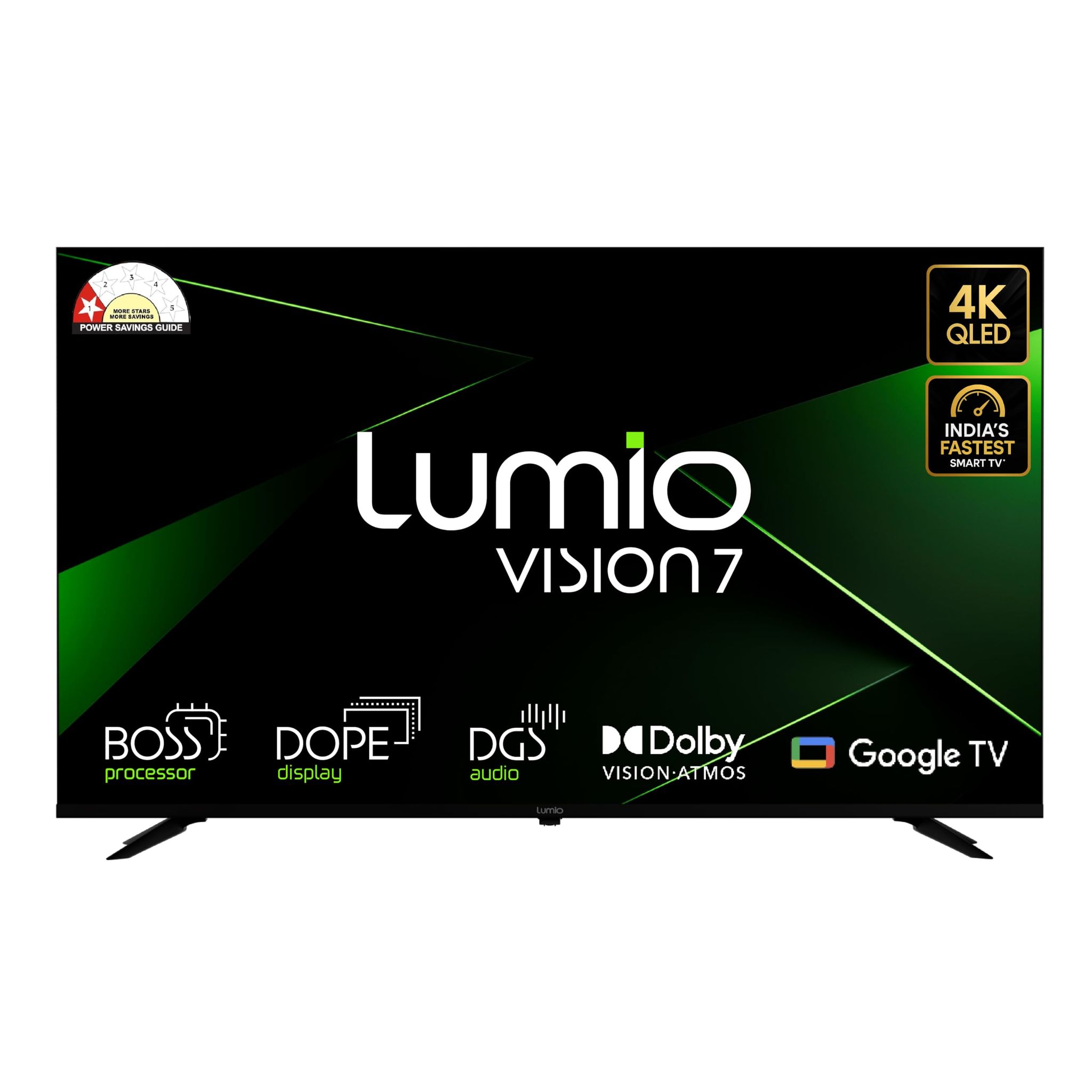 Lumio Vision 7 109 cm (43 inches) 4K Ultra-HD Smart QLED Google TV FTW1-ADSG Lumio Vision 7 109 cm (43 inches) 4K Ultra-HD Smart QLED Google TV FTW1-ADSG - Black / 43 inches