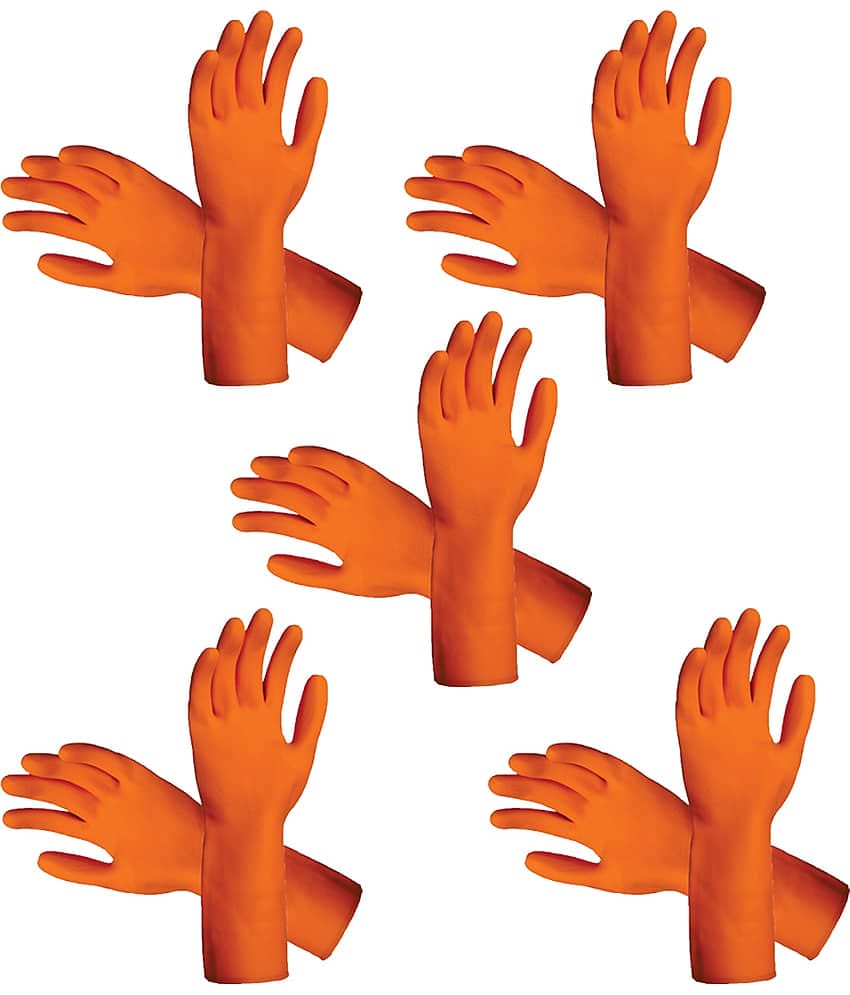 EASTERN CLUB Rubber Large Cleaning Glove 5 Pair Rubber Gloves