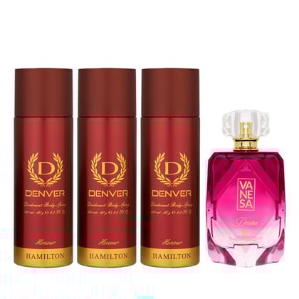 3 Honour Deo 200ml and Desire Perfume Vanesa 100ml Set