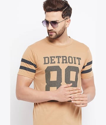 The Million Club Pack of 1 Polyester Regular Fit Men's T-Shirt ( Beige )