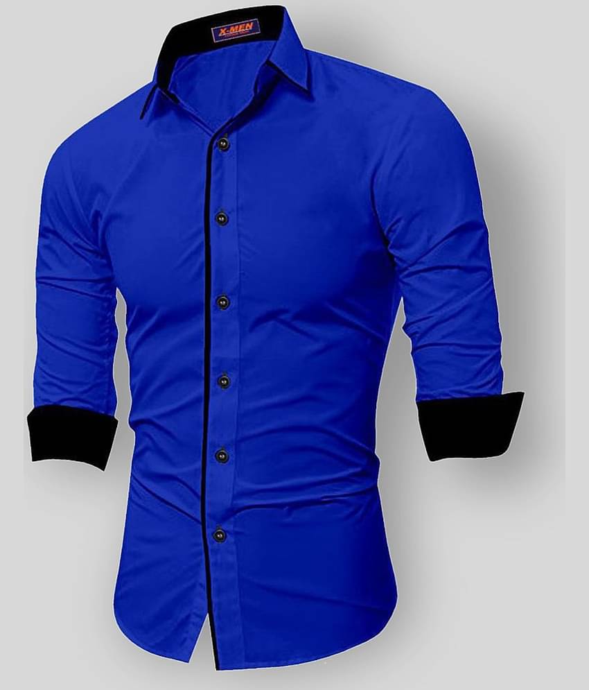 X-men - Blue Cotton Regular Fit Men's Casual Shirt (Pack of 1 )