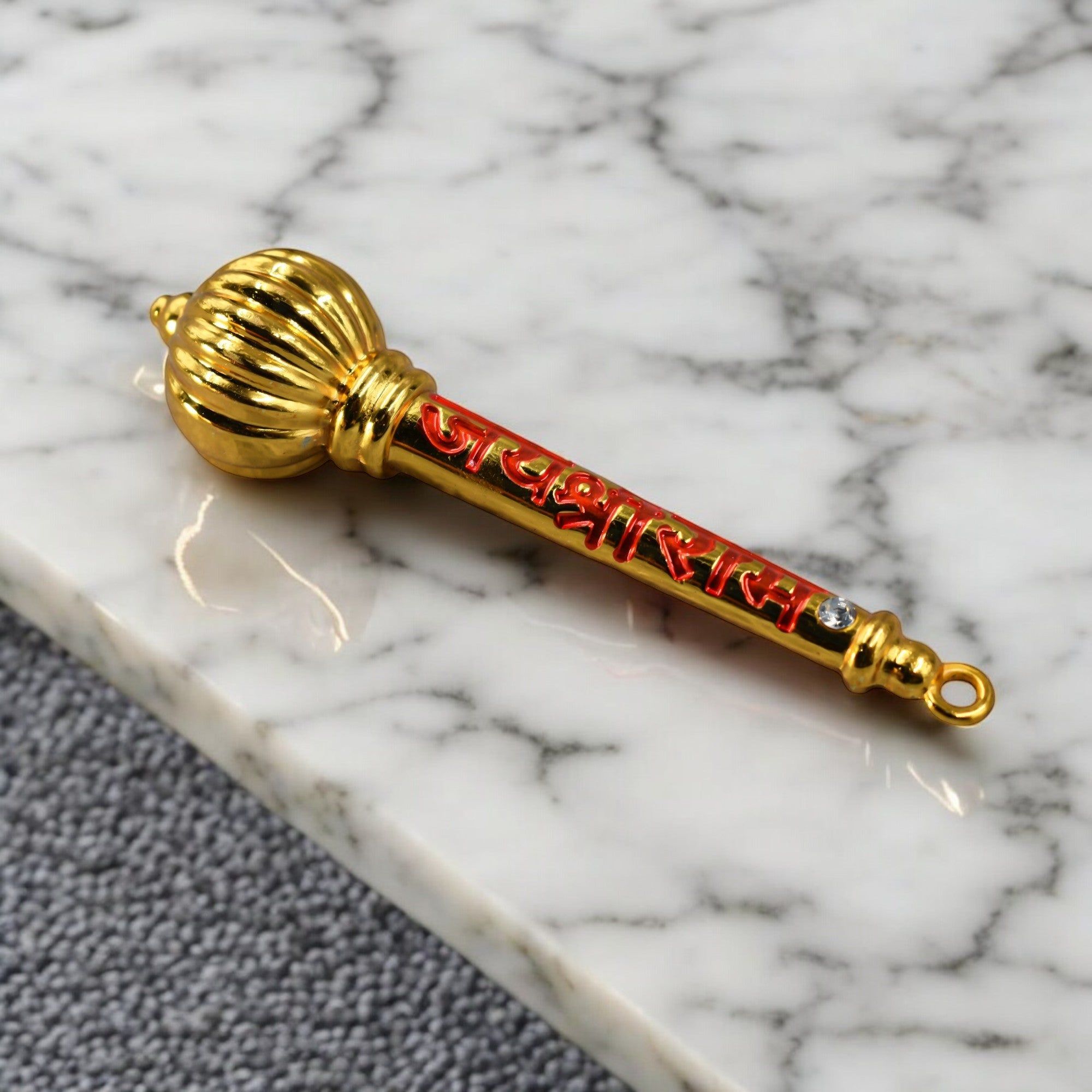 Hanuman Ji Gada "Jai Shri Ram Written" 6 Inch Premium Metal Home Decoration And Gift Purpose