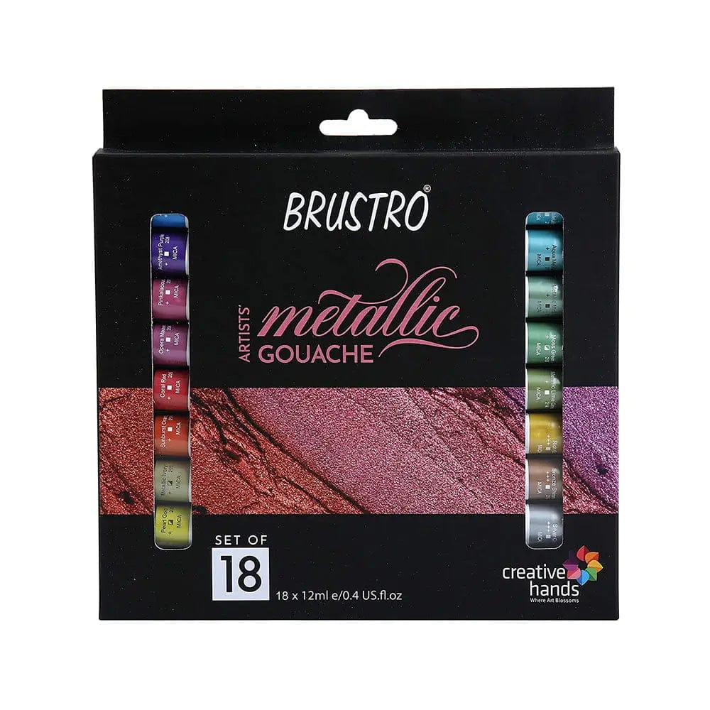 Brustro Artists Metallic Gouache Set Of 18 (12Ml Tubes)