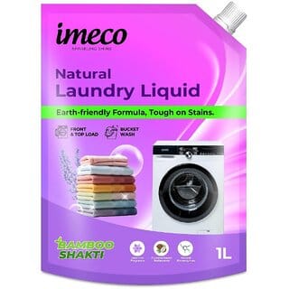 IMECO Bamboo Shakti Sparkling Shine Natural Detergent Liquid Coconut  Lavender Fragrance  1L Refill Pouch