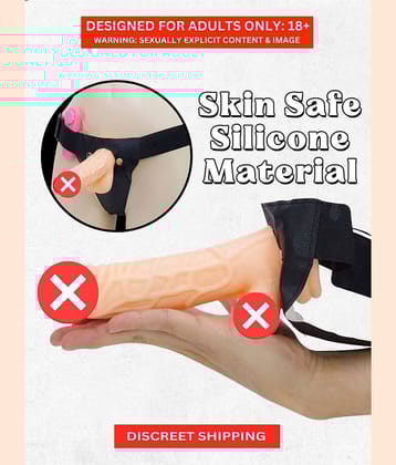 7 INCH Strap-on Dildo vibrator With Attached Vagina Premium Quality-BY-SEX TANTRA 7 inch Big Hollow Strap On Dildo with Vibration and belt Female Sex