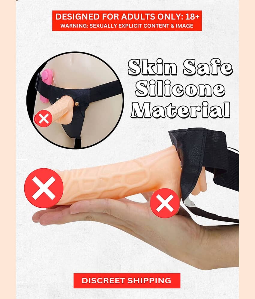 7 INCH Strap-on Dildo vibrator With Attached Vagina Premium Quality-BY-SEX TANTRA 7 inch Big Hollow Strap On Dildo with Vibration and belt Female Sex