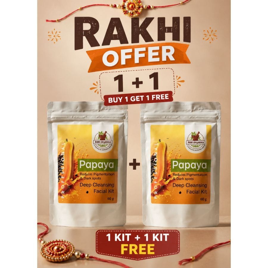 RIBi Organics Rakhi Offer Papaya and Vitamin C Dual Action Facial Kit Combo