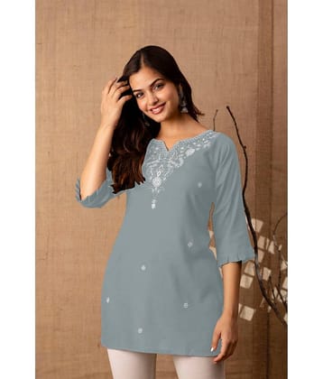 Kapadia Women's Rayon Regular Top ( Grey )