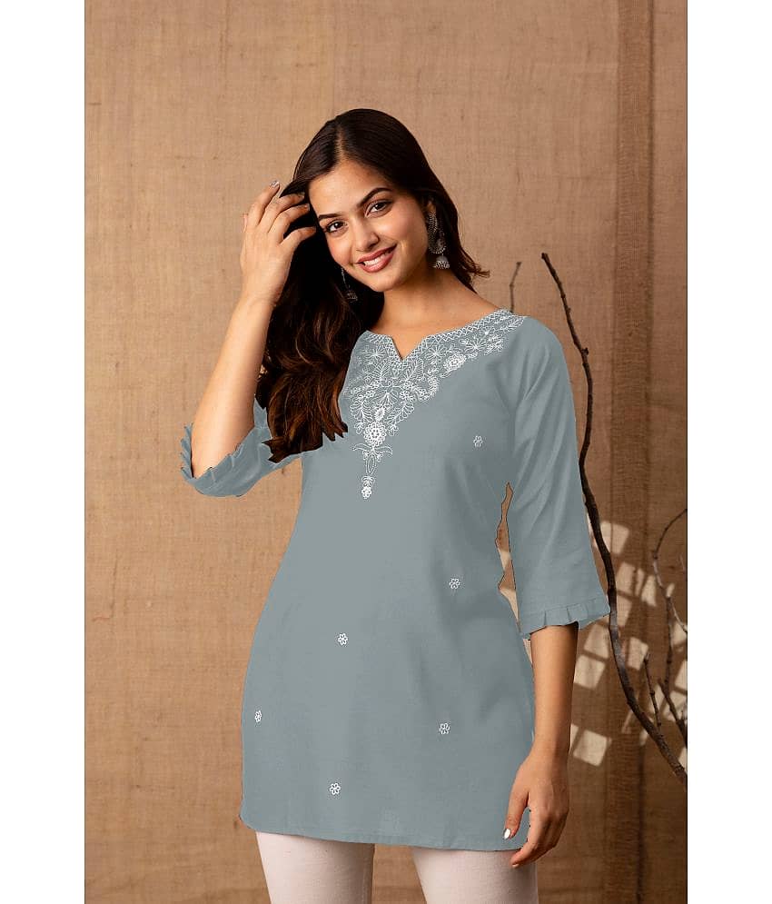 Kapadia Women's Rayon Regular Top ( Grey )