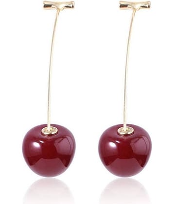 FASHION FRILL Red Drop Earrings ( Pack of 1 )