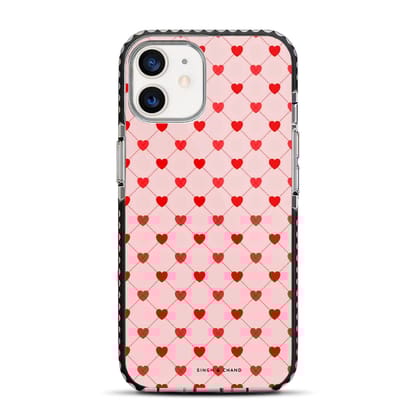 Pink Hearts iPhone 12 Mini Stride Phone Case-Stride