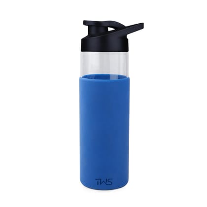 The Wallet Store Pure Wrap Borosilicate Sipper Bottle (Blue, 550 ml)