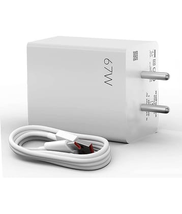 SuperVOOC 67W 6Amp USB to Type-C Fast Charger for MI Xiomi Redmi Oppo Vivo Oneplus Samsung All in One Charger with 6A Cable