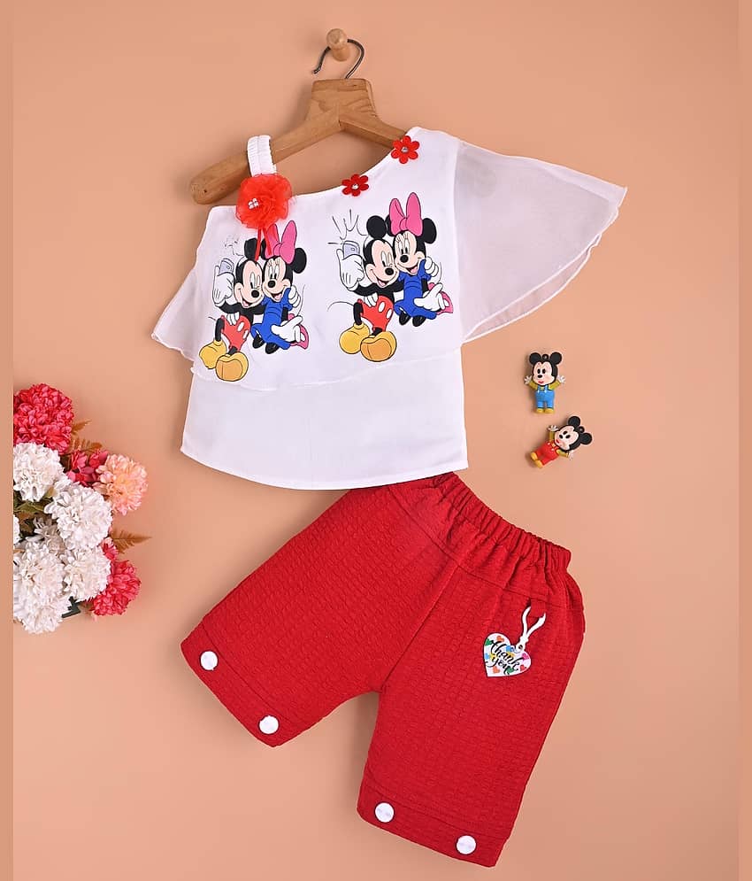 DS DRESSES Pack of 1 Baby Girls 100% Cotton T-shirt & Pants ( Red )