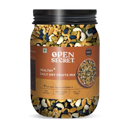Open Secret Healthy Daily Dry Fruits Mix : 5 in 1 (Almond, Cashew, Walnut, Black Raisin, Green Raisin)