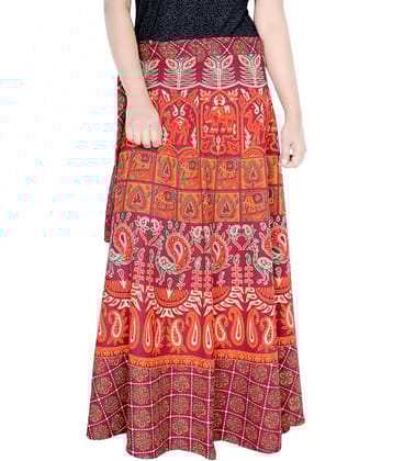 Sttoffa Cotton Wrap Skirt - Maroon