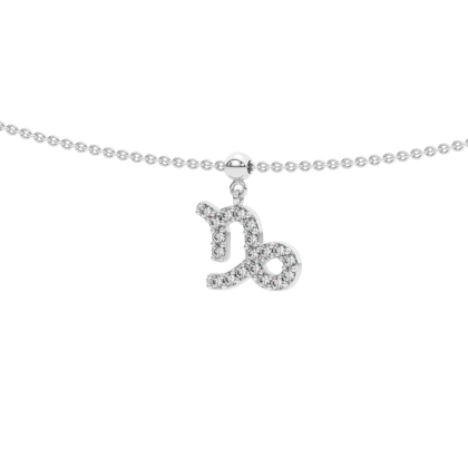 Capricon stone pave' zodiac necklace