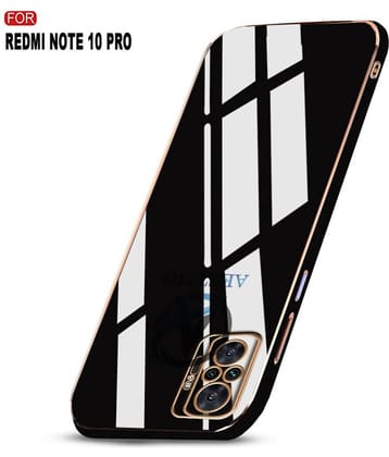 AESTMO - Black Silicon Plain Cases Compatible For Xiaomi Redmi Note 10 Pro ( Pack of 1 )