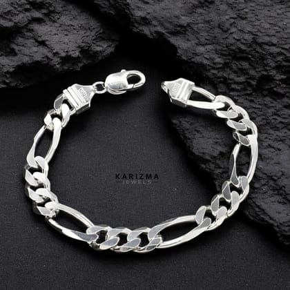 925 Sterling Silver Excellent gifting Figaro Link Men's Chain Bracelet 8.5"