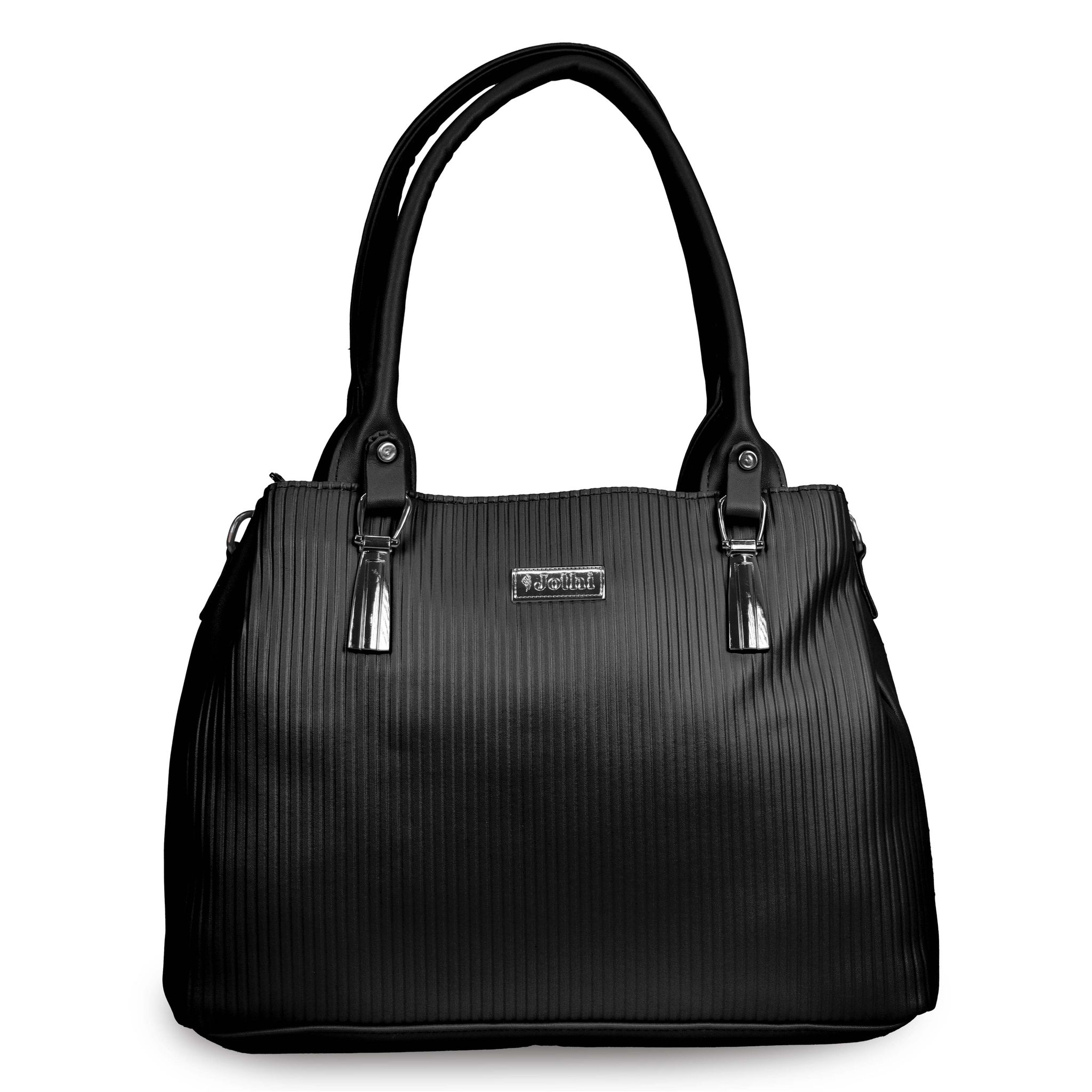 Jothi Rinka Premium Womens Handbag | Quilted Panel Synthetic Leather Tote | 3-Compartment Spacious Design | Water-Resistant | Soft Base | Black
