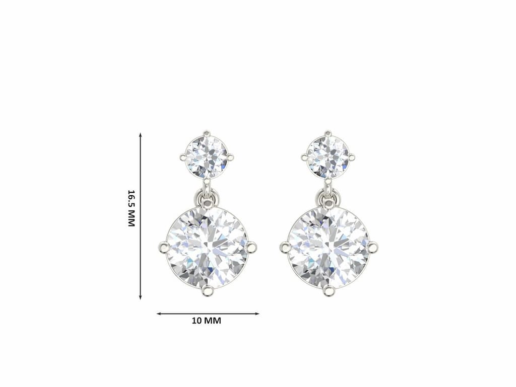 Illuminating Round Drop Solitaire Earrings