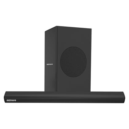 GIZMORE GIZBAR 200 2.1 Channel Wired Soundbar with Subwoofer, HDMI(ARC), AUX, Optical, USB, Bluetooth, Slim Design, 3 EQ Modes, Surround Sound & Thunderous Bass GIZMORE GIZBAR 200 2.1 Channel Wired Soundbar with Subwoofer, HDMI(ARC), AUX, Optical, USB, B