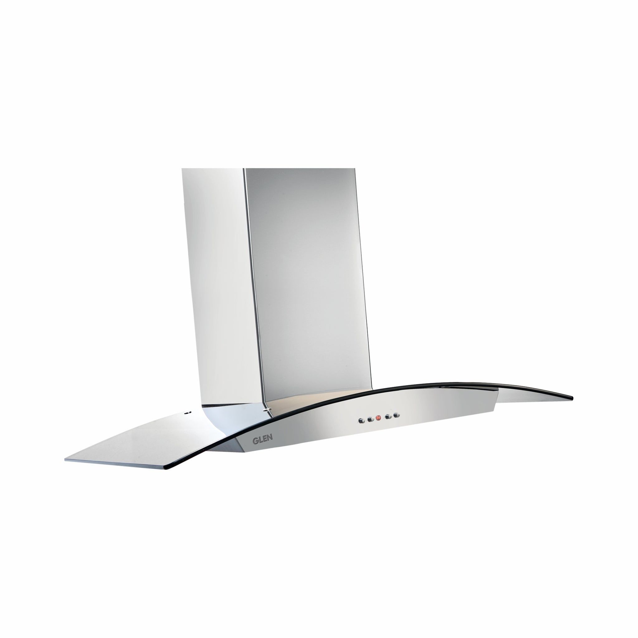 Kitchen Chimney Curved Glass Push Buttons Baffle filter 90cm 1000 m3/h -Silver (6071 SS 90)