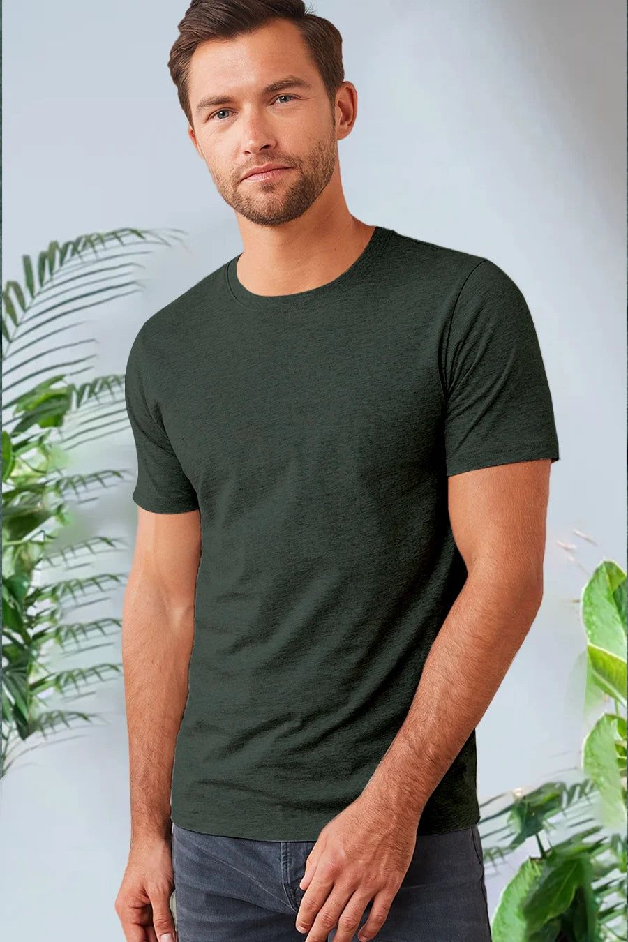 Classic Crew in Forest Melange-S