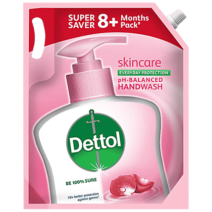 Dettol Liquid Handwash Refill - Skincare Moisturizing Hand Wash Antibacterial Formula  10x Better Germ Protection, 1.5 L Refill